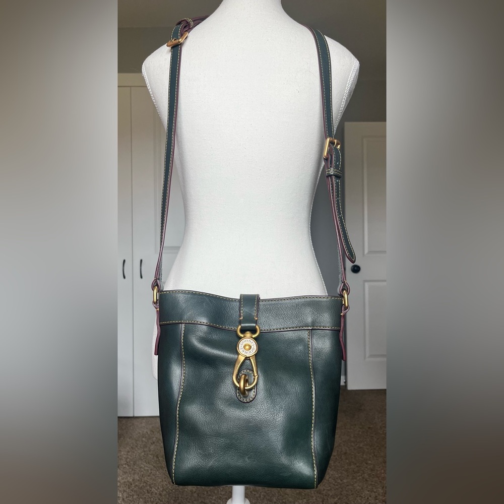 Dooney & Bourke Crossbody Florentine Leather Sadie Feed Purse Bag RARE Ivy Green - Picture 6 of 16